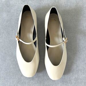 Zara Beige Women's Flats with Strap